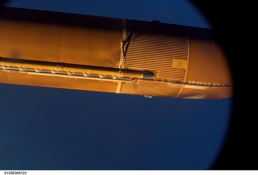 External Tank after separation from Discovery during the STS-120 Mission