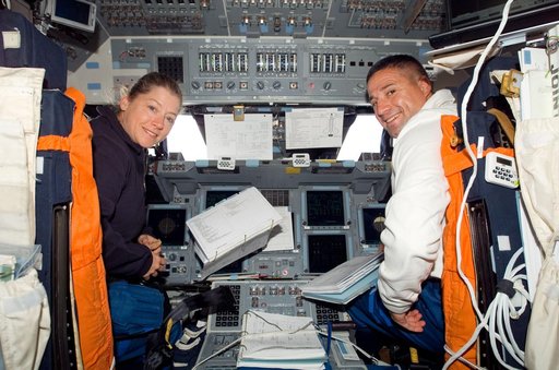 Melroy and Zamka on flight deck