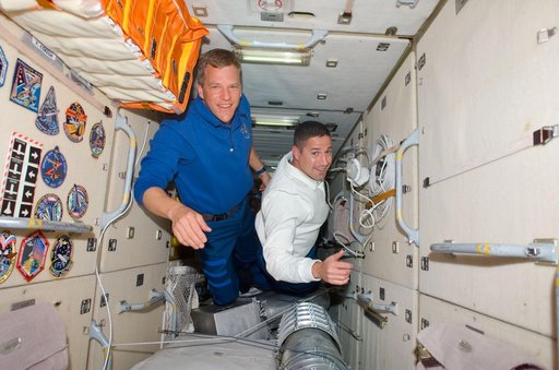Parazynski and Zemka in FGB/Zarya module