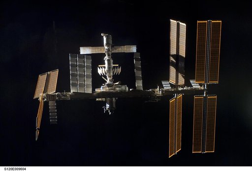 Flyaround view of ISS after undocking