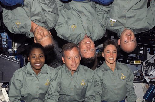 STS-121 group photo taken during STS-121 / Expedition 13 joint operations