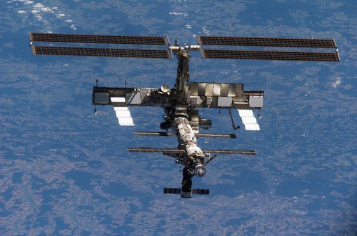 View of the ISS from the orbiter during separation on STS-121