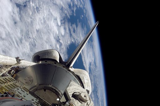 The orbiter PLB and Earth limb during STS-121