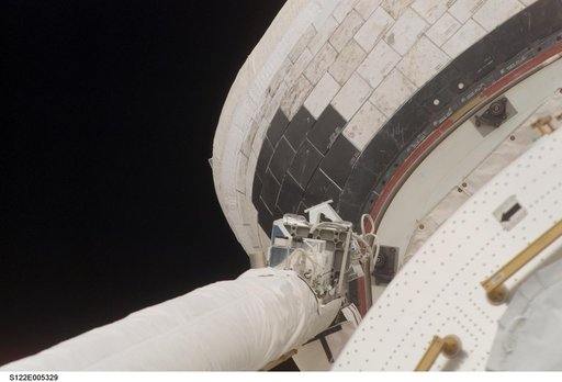 OMS Pod of Atlantis taken during STS-122