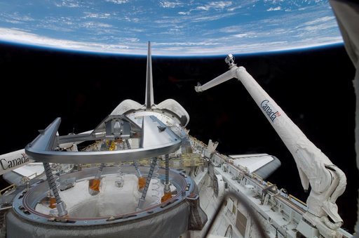 Payload Bay of Atlantis during the STS-122 Mission