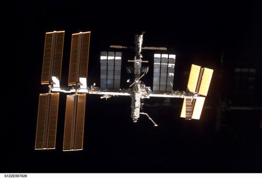 View of ISS taken during the STS-122 Approach