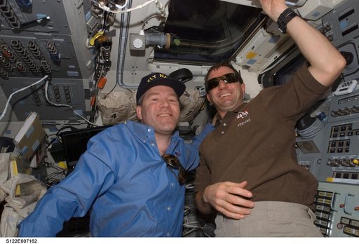 Frick and Walheim on FD during STS-122