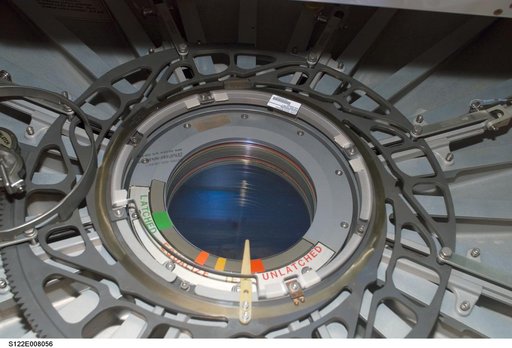 Columbus Hatch during Expedition 16/STS-122 Joint Operations