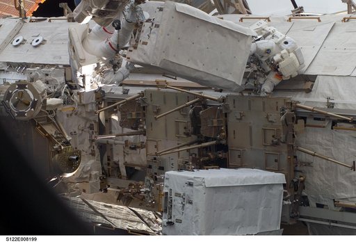 Walheim and Schlegel during EVA 2