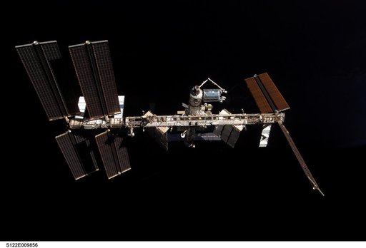 View of ISS after STS-122 Undocking