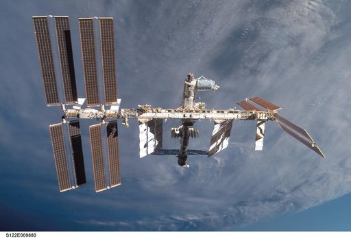 View of ISS after STS-122 Undocking