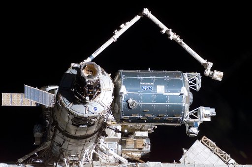 Flyaround view of ISS after STS-122 Undocking