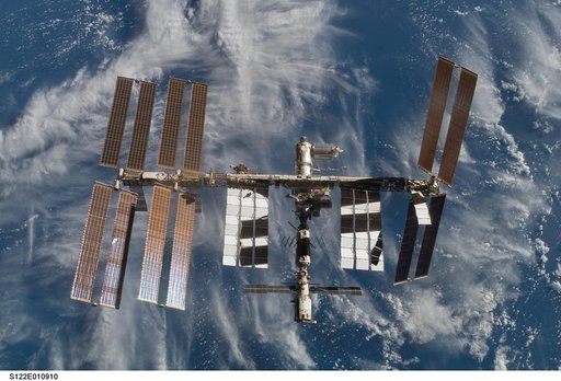 View of ISS after STS-122 Undocking