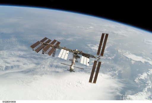 View of ISS after STS-122 Undocking