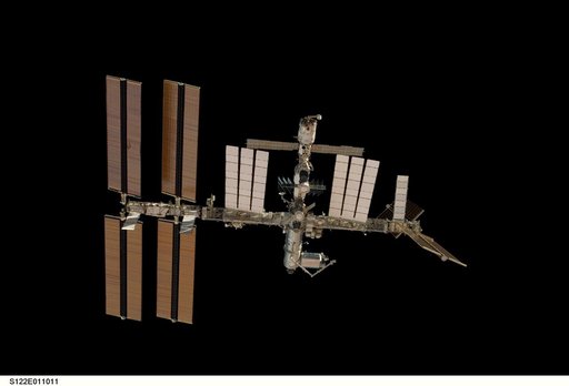 View of ISS after STS-122 Undocking
