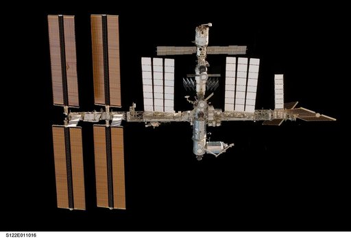 View of ISS after STS-122 Undocking