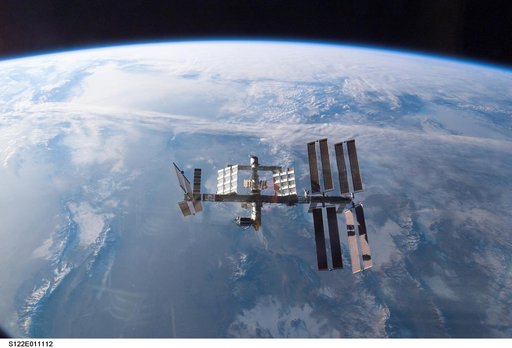 View of ISS after STS-122 Undocking