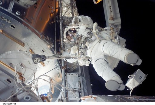Behnken during EVA 3 - Expedition 16 / STS-123 Joint Operations
