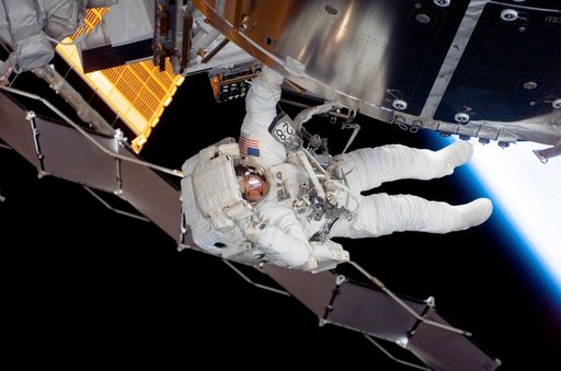 Behnken during EVA 3 - Expedition 16 / STS-123 Joint Operations