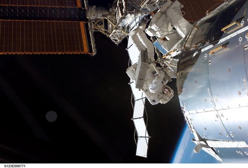 Behnken during EVA 3 - Expedition 16 / STS-123 Joint Operations