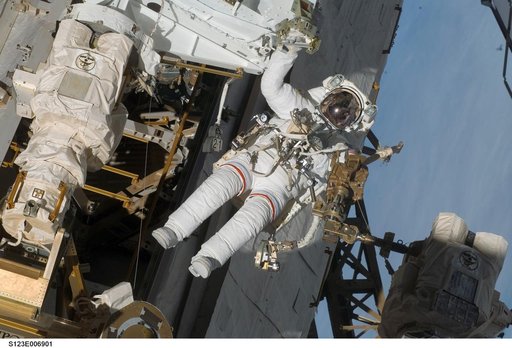 Linnehan during EVA 3 - Expedition 16 / STS-123 Joint Operations
