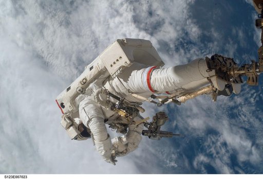 Linnehan during EVA 3 - Expedition 16 / STS-123 Joint Operations