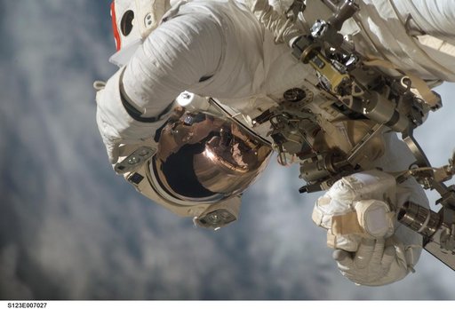 Linnehan during EVA 3 - Expedition 16 / STS-123 Joint Operations