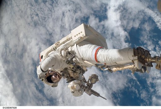 Linnehan during EVA 3 - Expedition 16 / STS-123 Joint Operations