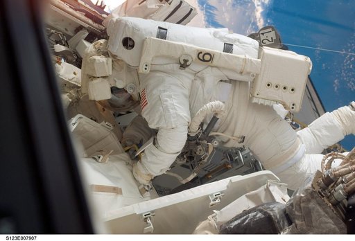 Behnken during EVA 4 - Expedition 16 / STS-13 Joint Operations