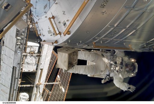 Behnken on EVA 5 during Joint Operations