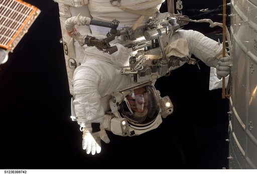 Behnken on EVA 5 during Joint Operations