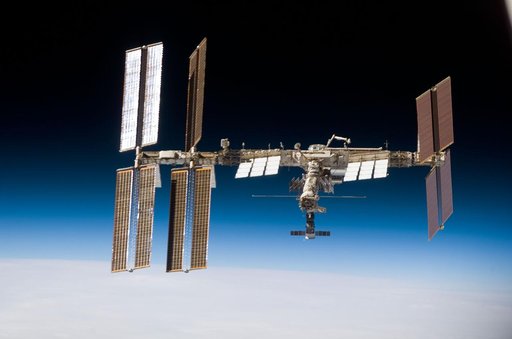 Flyaround view of the ISS taken from STS-123 Space Shuttle Endeavor