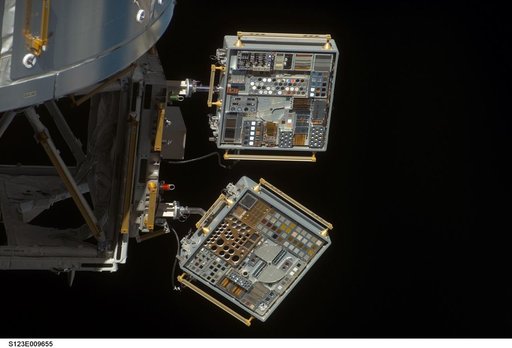 Flyaround view of the ISS taken from STS-123 Space Shuttle Endeavor