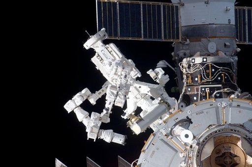 Flyaround view of the ISS taken from STS-123 Space Shuttle Endeavor