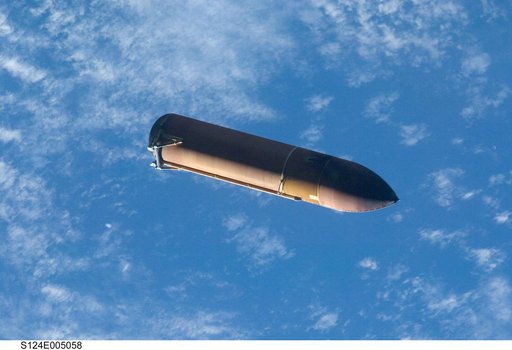 External Tank after separation from Discovery during the STS-124 Mission