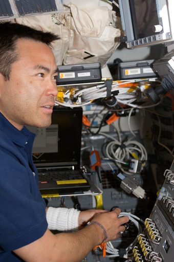 Hoshide on flight deck