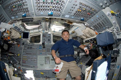 Hoshide on Flight deck