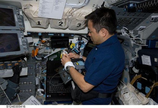 Hoshide on Flight deck