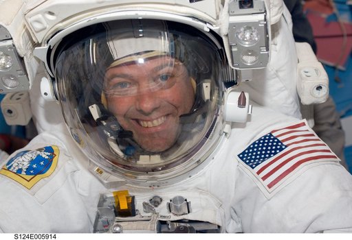 Garan in airlock prior to EVA 1