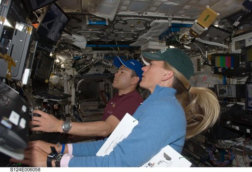 Nyberg and Hoshide at SSRMS controls