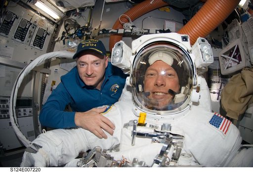 Preparing for EVA 3 in Quest airlock