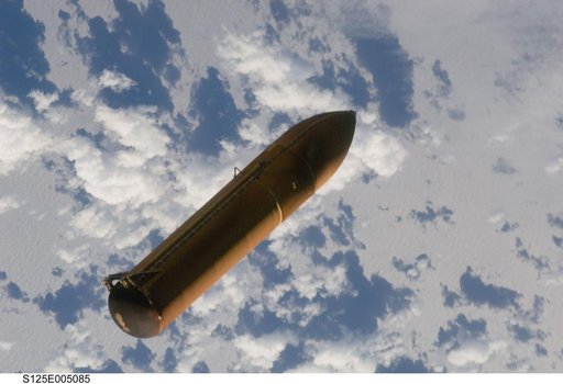External Tank after separation from Atlantis during the STS-125 Mission
