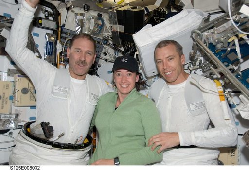 STS-125 Crew Members pose for a photo in the MDDK after EVA3