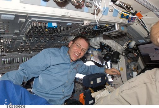 STS-125 Pilot Gregory Johnson on the Flight Deck during Flight Day 8