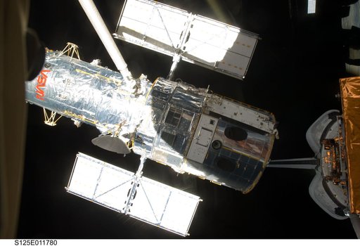View of HST during its release from the Shuttle Atlantis