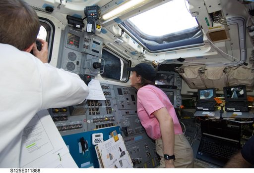 View of STS-125 MS2 McArthur on the Flight Deck