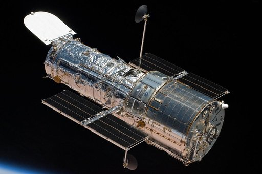 View of the HST after being released from the Shuttle Atlantis