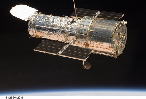 View of the HST after being released from the Shuttle Atlantis