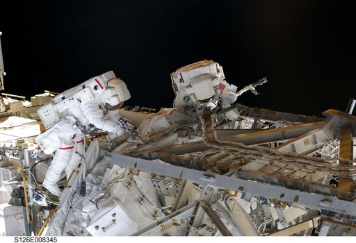 Stefanyshyn-Piper and Kimbrough during EVA 2