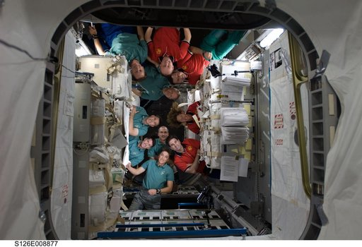 STS-126 and Expedition 18 Crewmembers In-Flight Portrait in MPLM